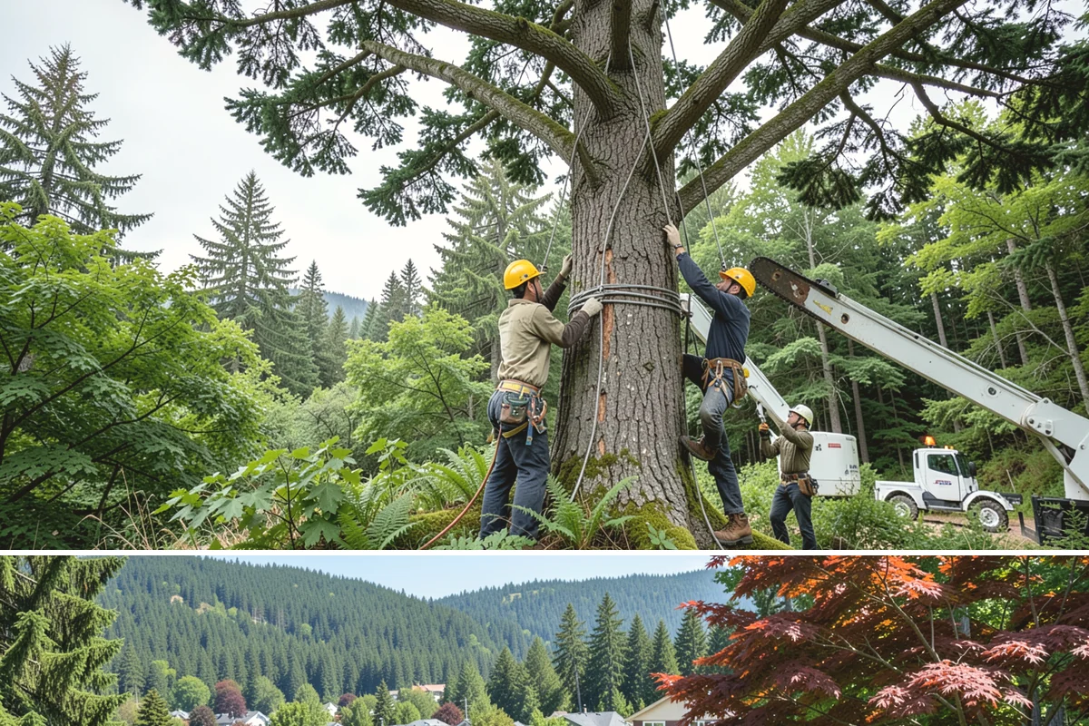 Drone tree inspections in Index, Snohomish County, WA - Inspections are performed year-round but methods adapt to seasonal foliage changes that affect visibility of defects in Puget...