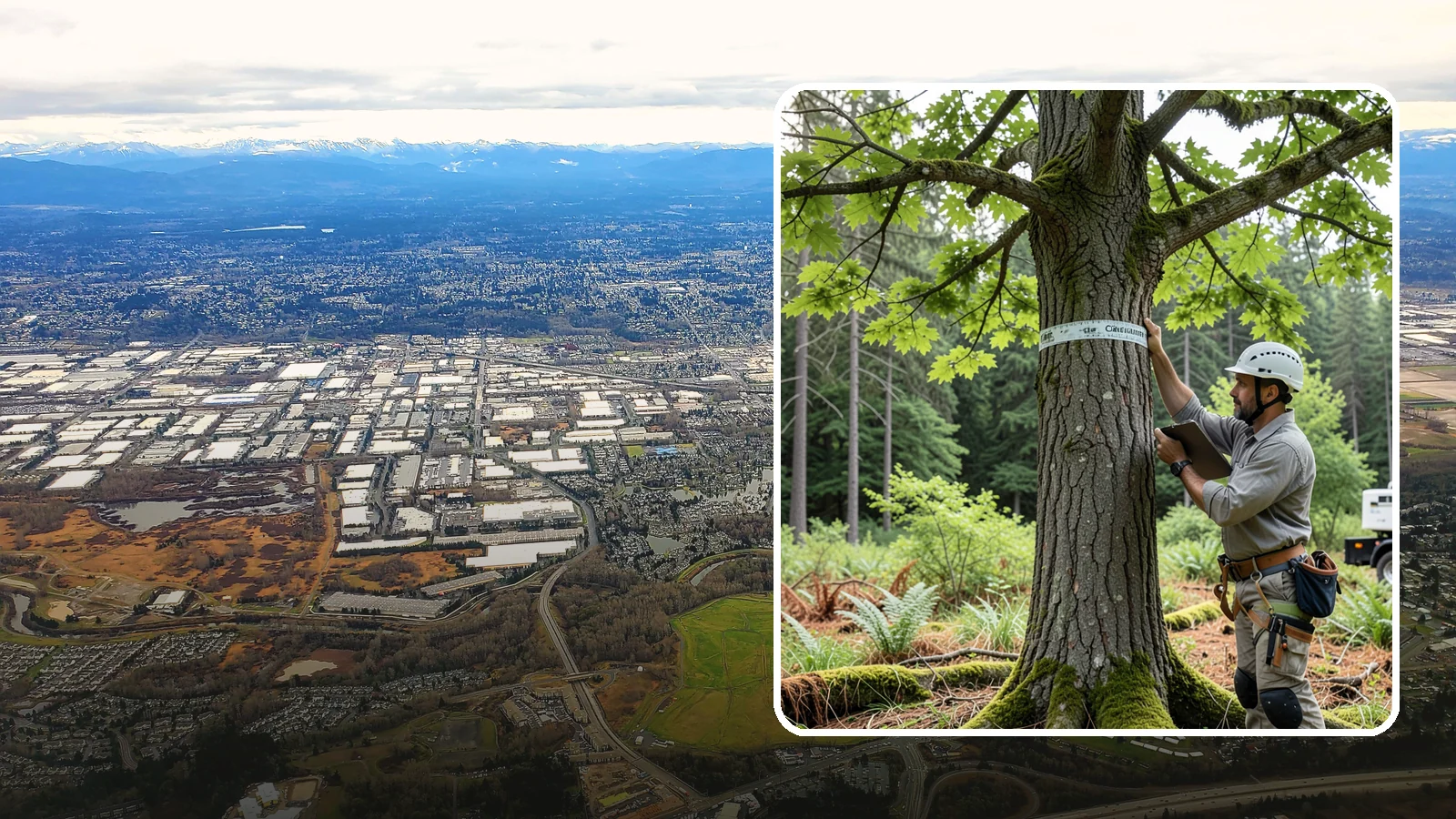 Drone tree inspections in Kent, King County, WA - The aerial inspection of trees using a drone.