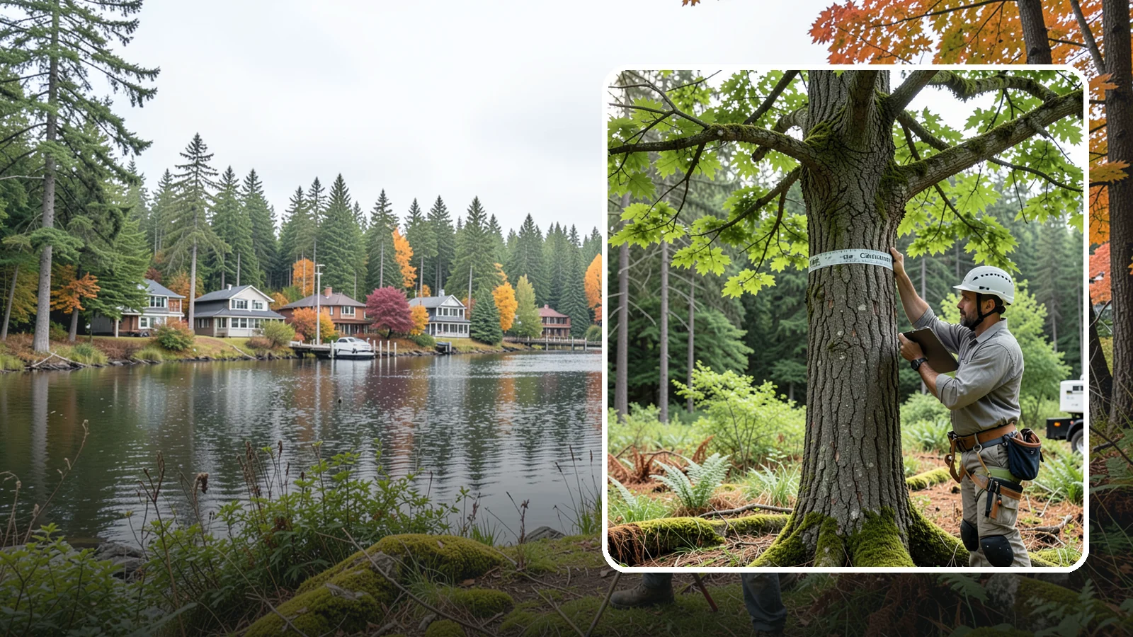 Drone tree inspections in La Conner, Skagit County, WA - The aerial inspection of trees using a drone.