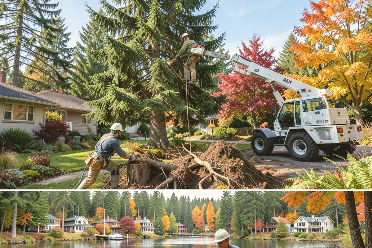 Drone tree inspections in La Conner, Skagit County, WA - Inspections are performed year-round but methods adapt to seasonal foliage changes that affect visibility of defects in Puget...