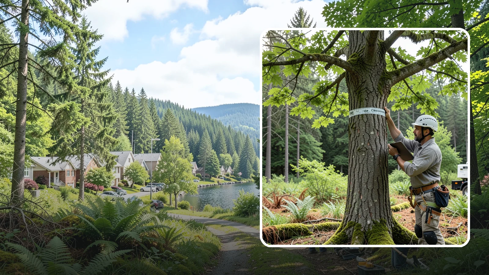 Drone tree inspections in Lake Forest Park, King County, WA - The aerial inspection of trees using a drone.