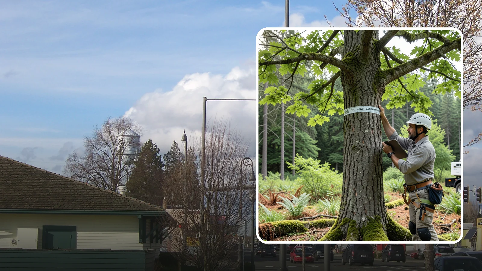 Drone tree inspections in Marysville, Snohomish County, WA - The aerial inspection of trees using a drone.