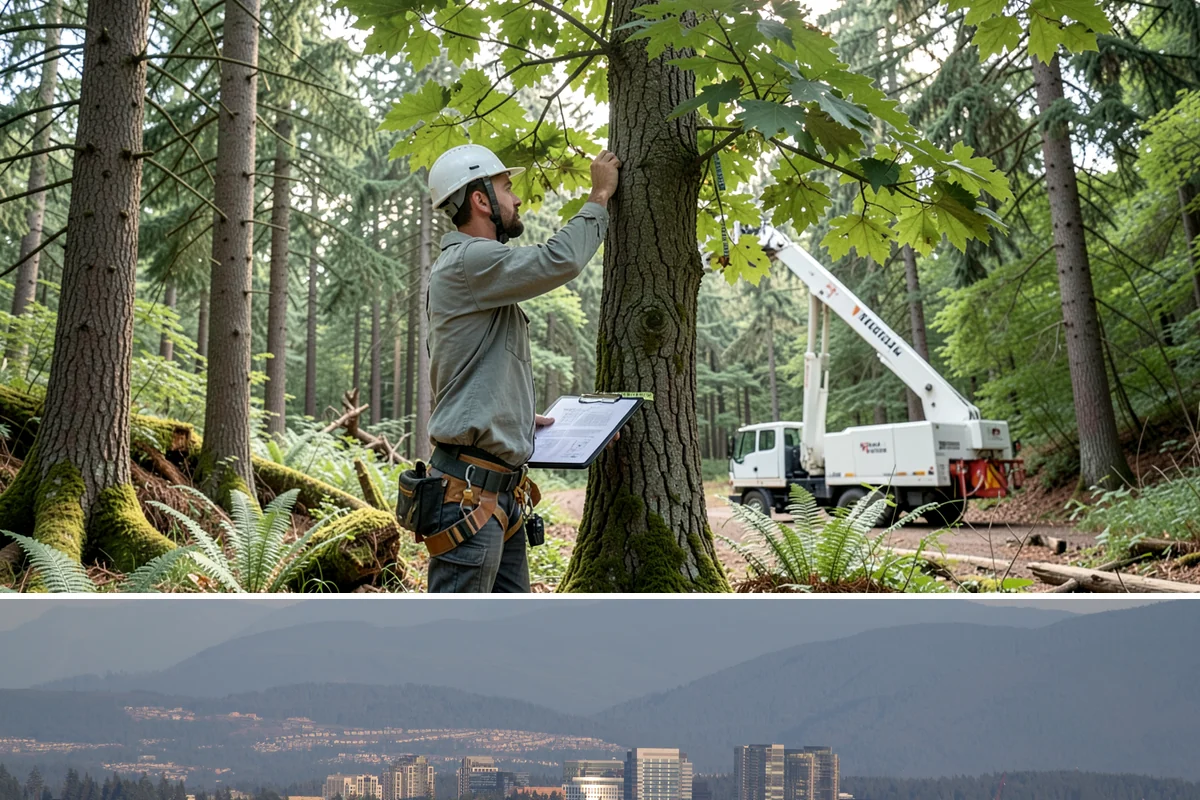 Drone tree inspections in Medina, King County, WA - Inspections are performed year-round but methods adapt to seasonal foliage changes that affect visibility of defects in Puget...