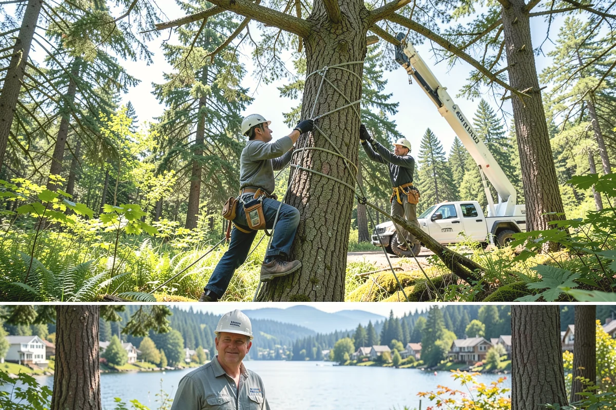 Drone tree inspections in Milton, King County, WA - Inspections are performed year-round but methods adapt to seasonal foliage changes that affect visibility of defects in Puget...