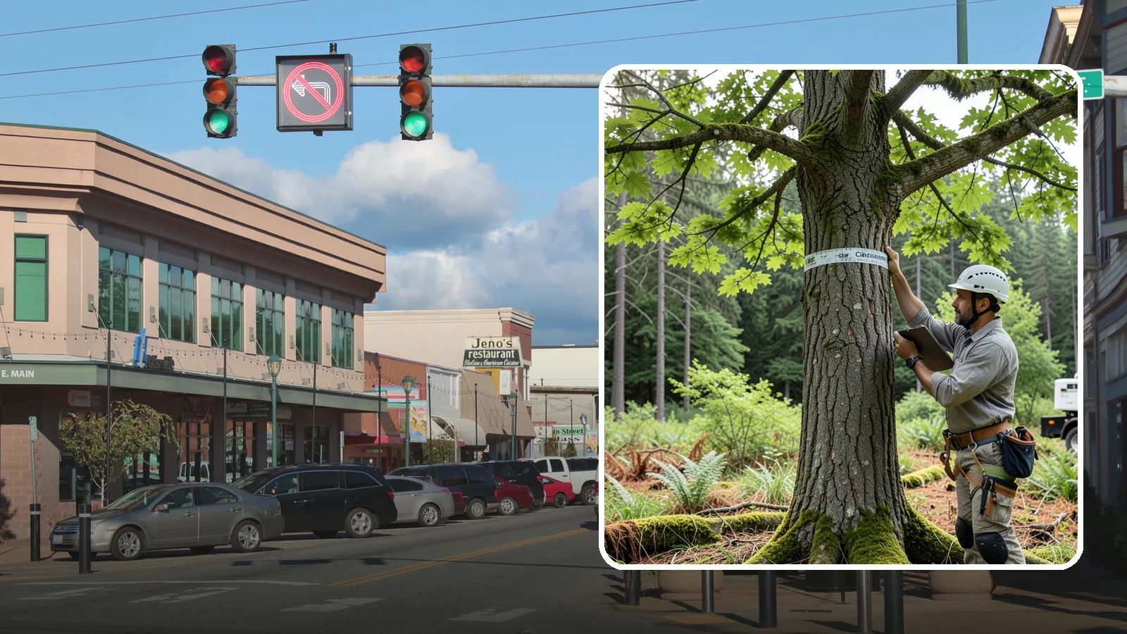 Drone tree inspections in Monroe, Snohomish County, WA - The aerial inspection of trees using a drone.
