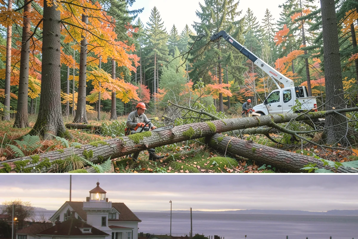 Drone tree inspections in Mukilteo, Snohomish County, WA - Inspections are performed year-round but methods adapt to seasonal foliage changes that affect visibility of defects in Puget...
