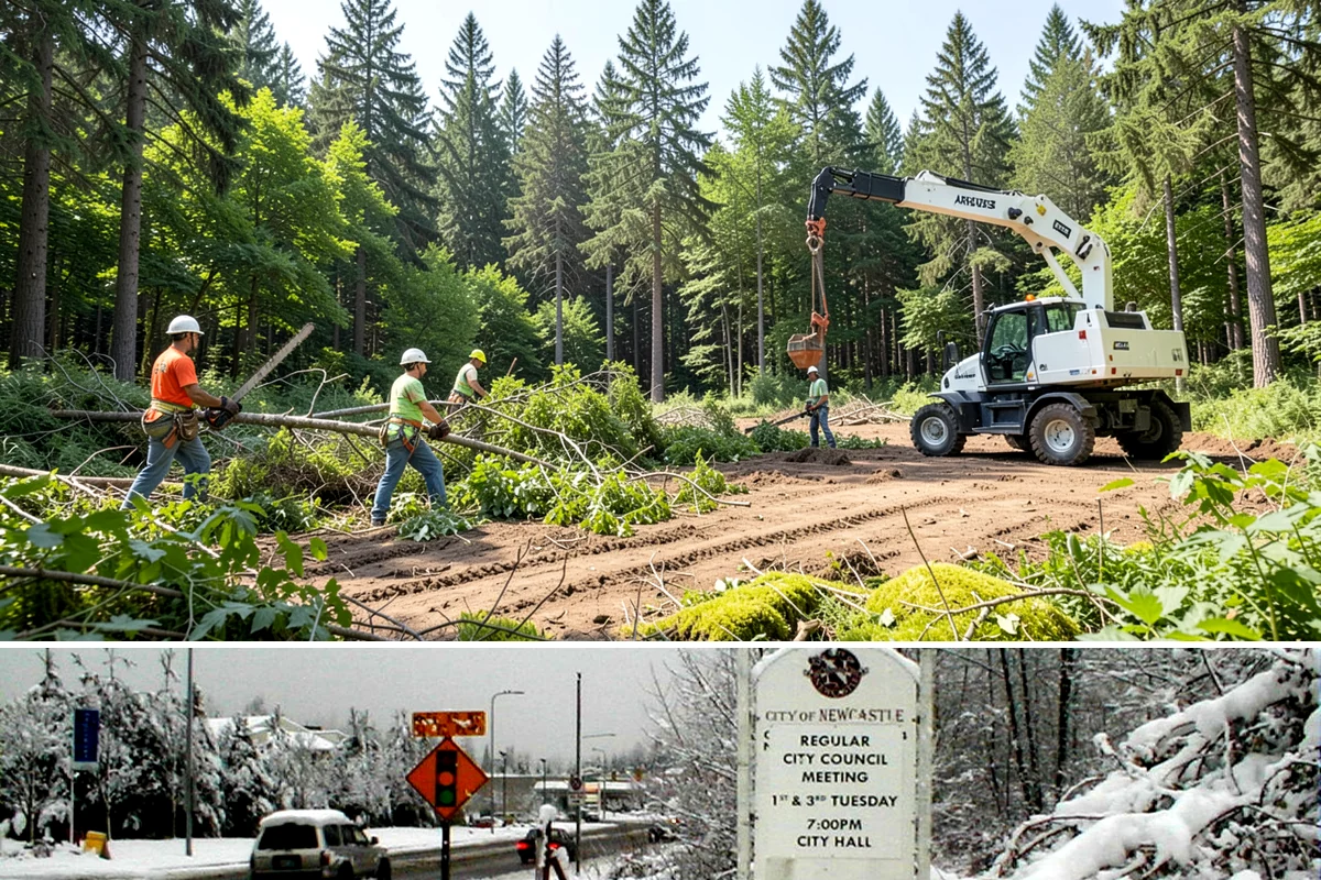 Drone tree inspections in Newcastle, King County, WA - Inspections are performed year-round but methods adapt to seasonal foliage changes that affect visibility of defects in Puget...