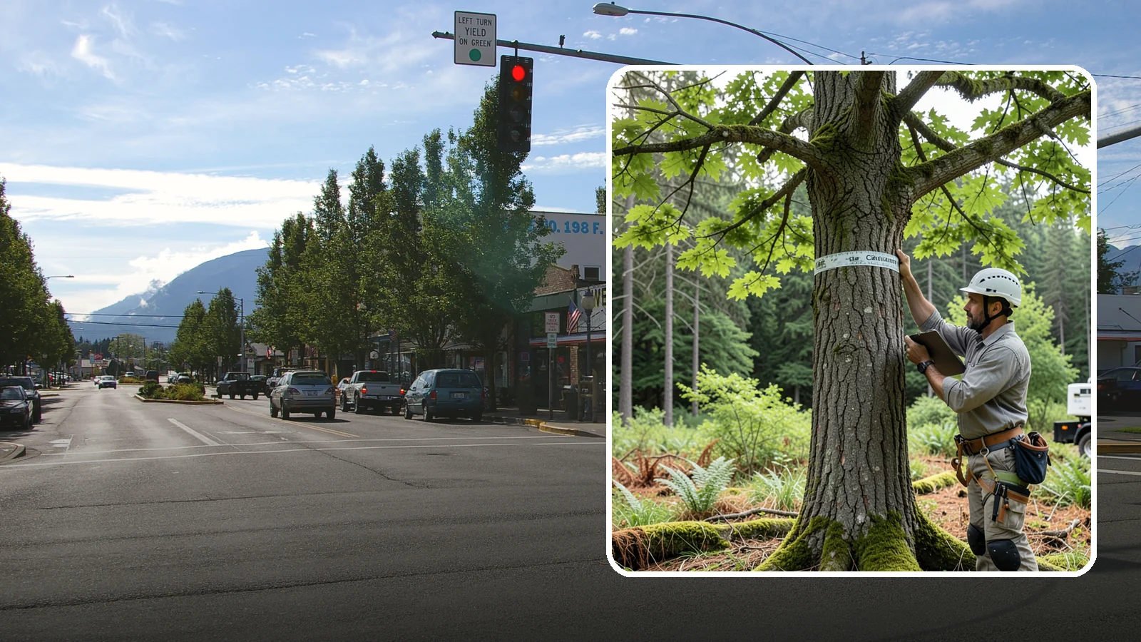 Drone tree inspections in North Bend, King County, WA - The aerial inspection of trees using a drone.