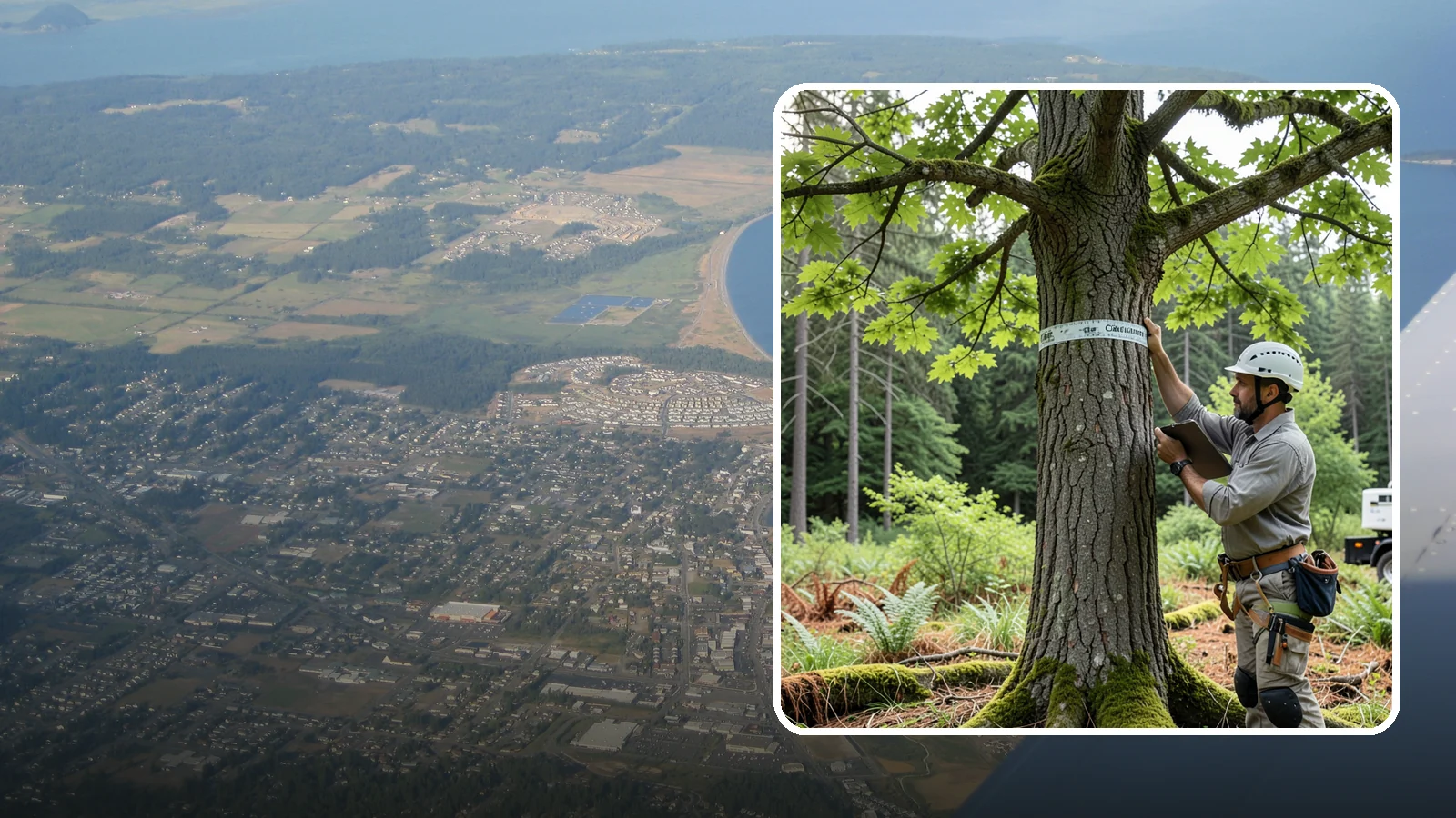 Drone tree inspections in Oak Harbor, Island County, WA - The aerial inspection of trees using a drone.