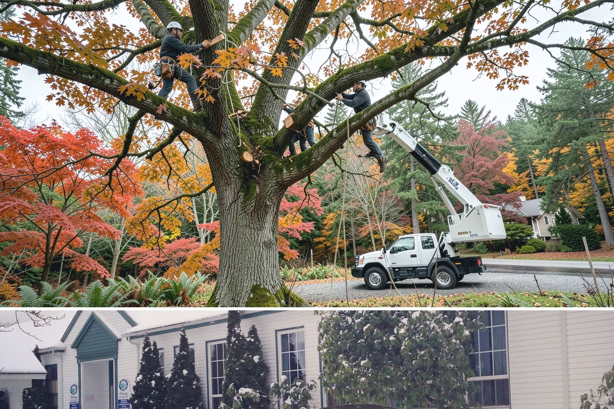 Drone tree inspections in Pacific, King County, WA - Inspections are performed year-round but methods adapt to seasonal foliage changes that affect visibility of defects in Puget...