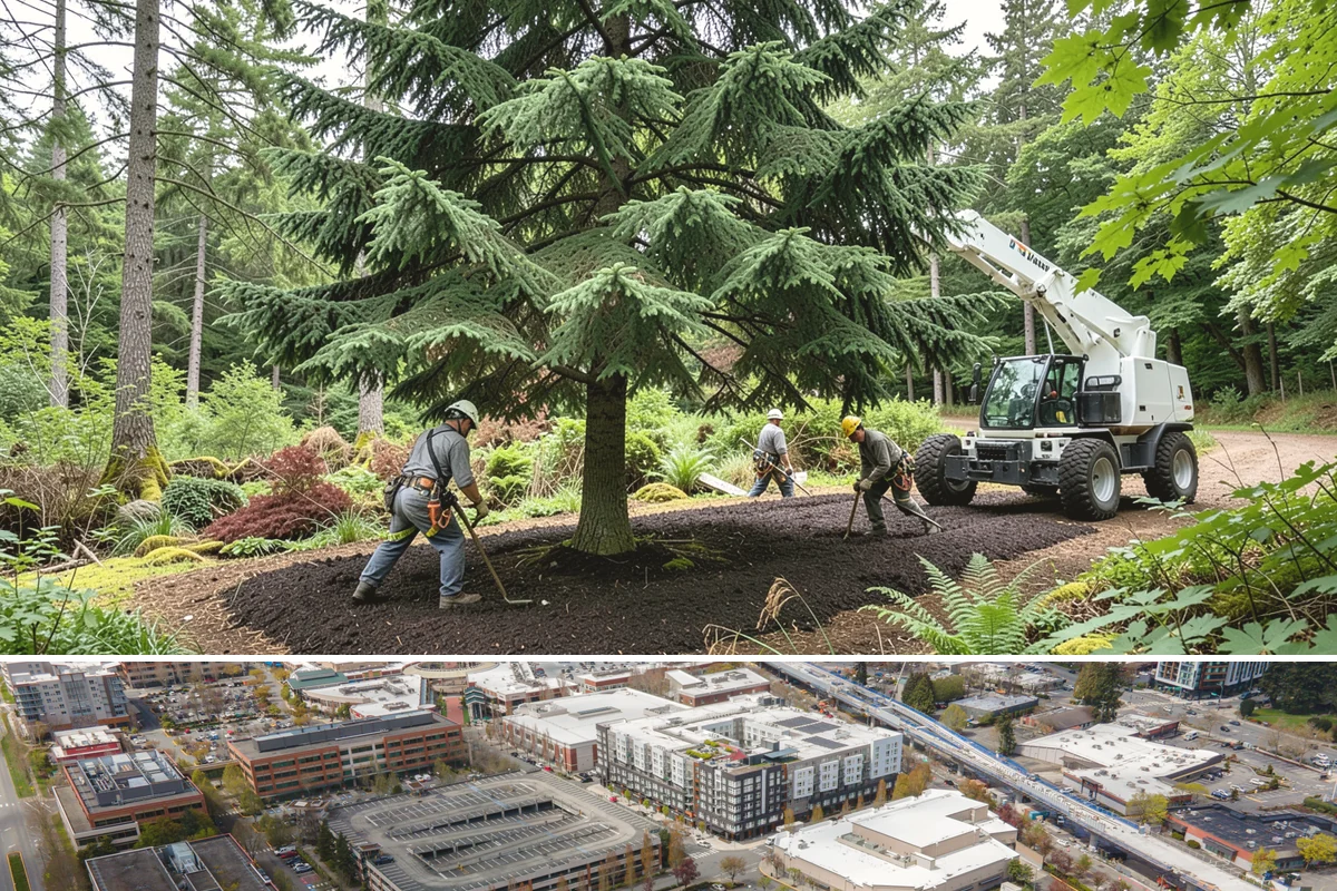 Drone tree inspections in Redmond, King County, WA - Inspections are performed year-round but methods adapt to seasonal foliage changes that affect visibility of defects in Puget...