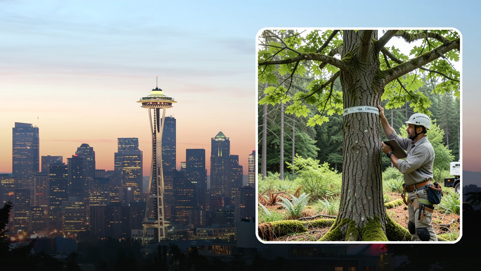 Drone tree inspections in Seattle, King County, WA - The aerial inspection of trees using a drone.