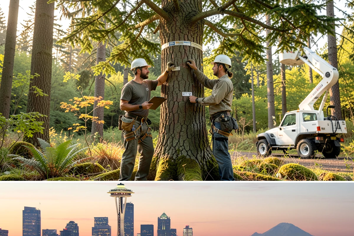Drone tree inspections in Seattle, King County, WA - Inspections are performed year-round but methods adapt to seasonal foliage changes that affect visibility of defects in Puget...