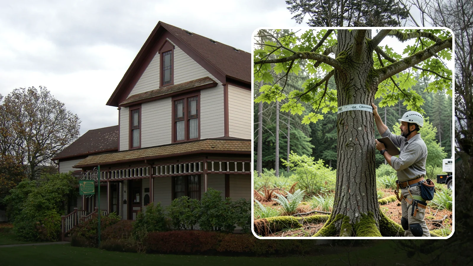 Drone tree inspections in Sumner, Pierce County, WA - The aerial inspection of trees using a drone.