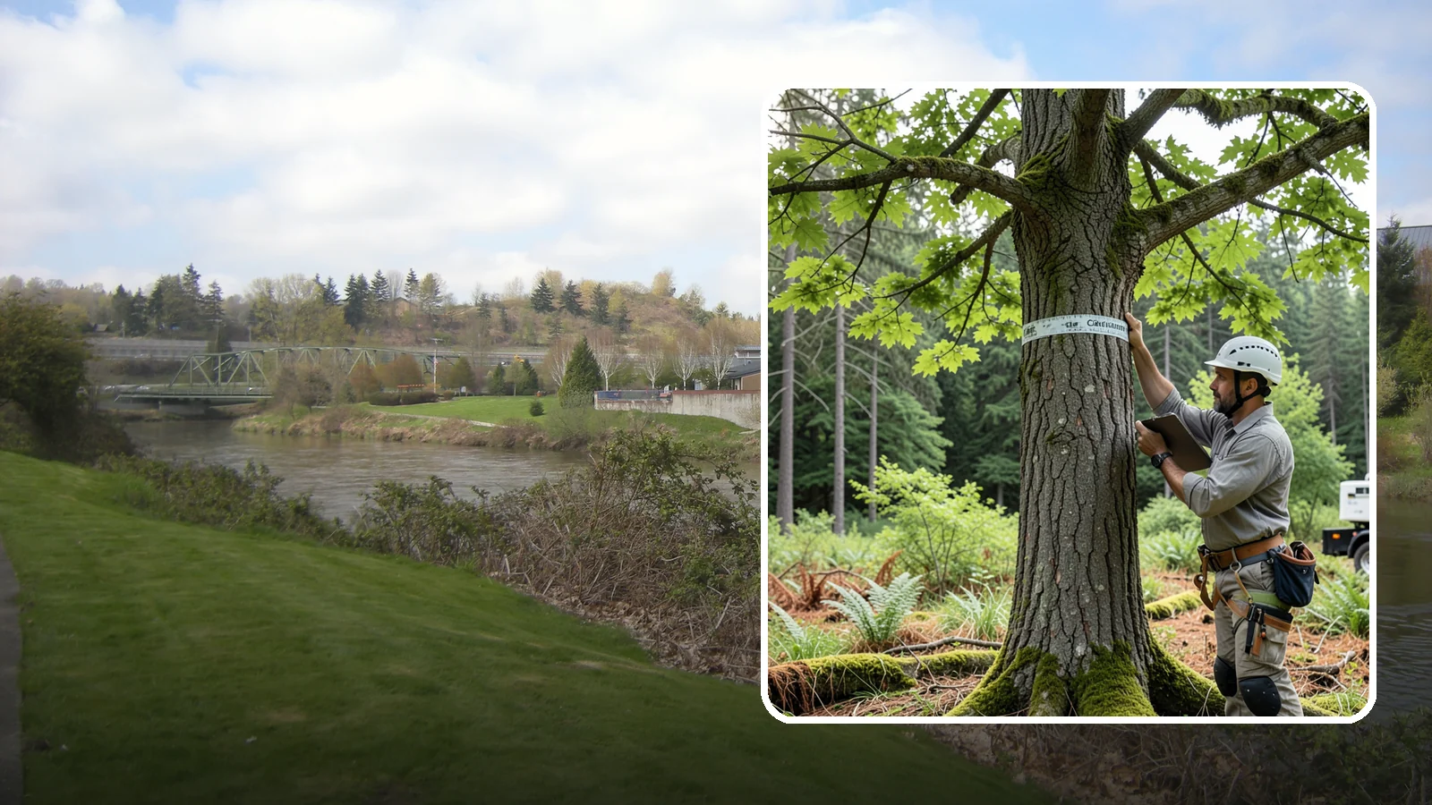 Drone tree inspections in Tukwila, King County, WA - The aerial inspection of trees using a drone.