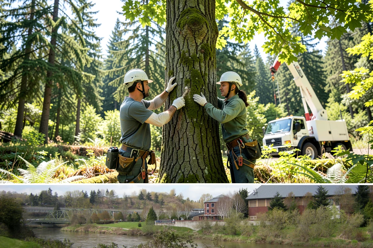Drone tree inspections in Tukwila, King County, WA - Inspections are performed year-round but methods adapt to seasonal foliage changes that affect visibility of defects in Puget...