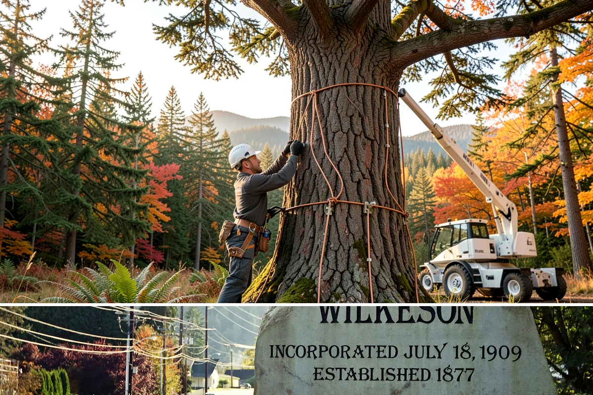 Drone tree inspections in Wilkeson, Pierce County, WA - Inspections are performed year-round but methods adapt to seasonal foliage changes that affect visibility of defects in Puget...