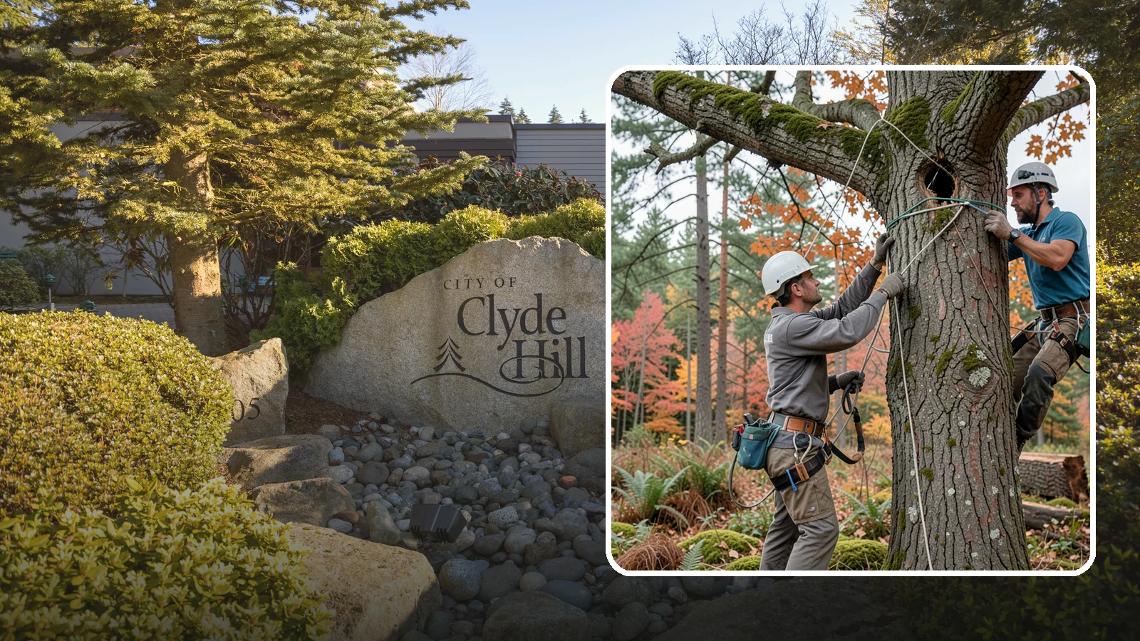 Dynamic cabling installation in Clyde Hill, King County, WA - The installation of flexible support systems that allow natural movement.