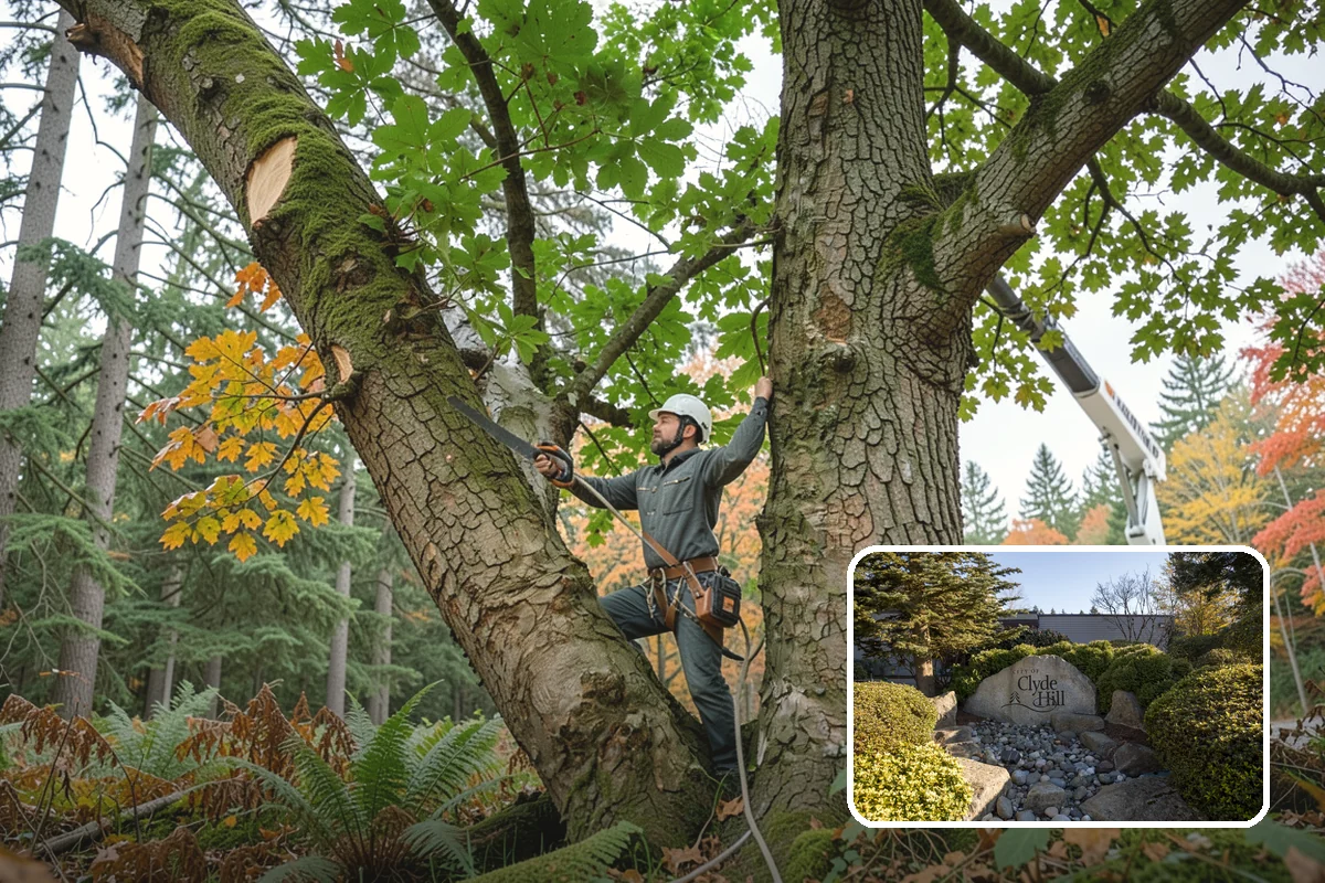 Dynamic cabling installation in Clyde Hill, King County, WA - Reduces the risk of limb or stem failure