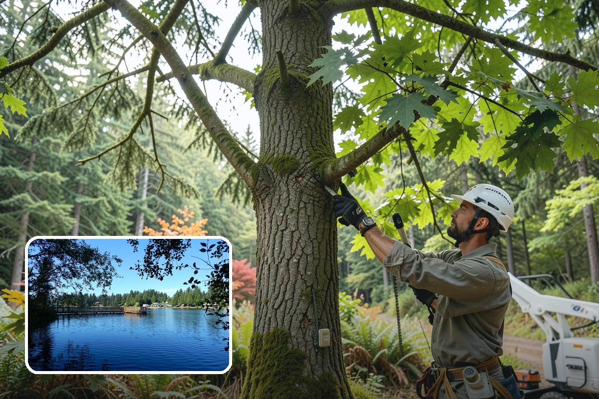 Dynamic cabling installation in Federal Way, King County, WA - Reduces the risk of limb or stem failure