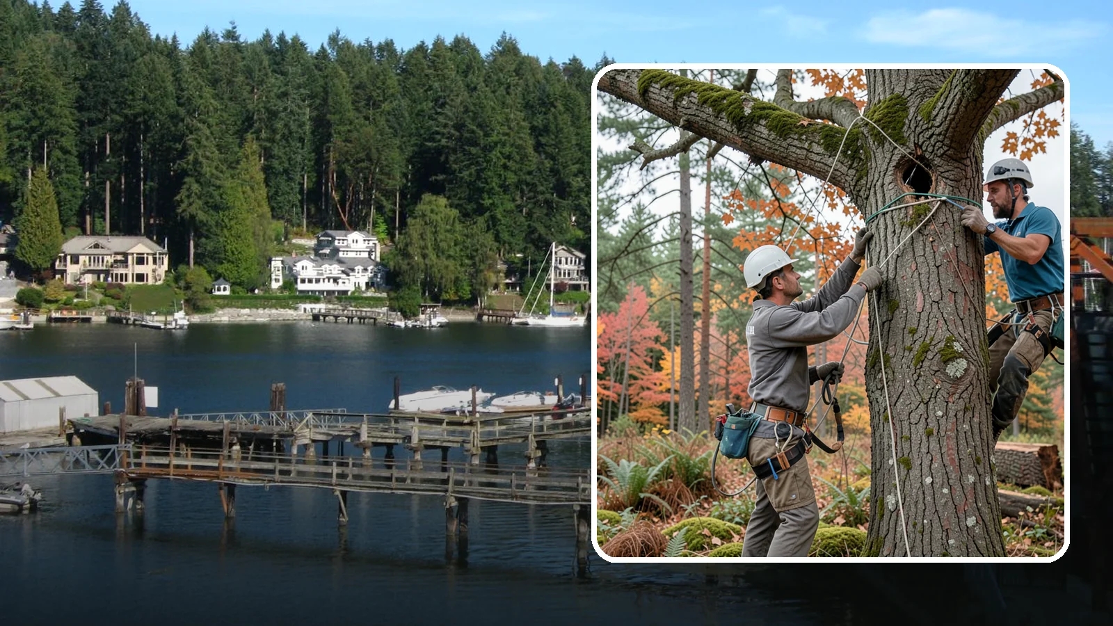 Dynamic cabling installation in Gig Harbor, Pierce County, WA - The installation of flexible support systems that allow natural movement.