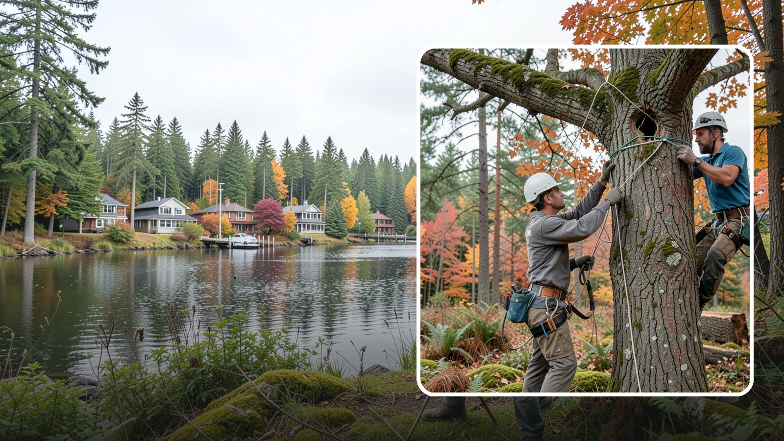 Dynamic cabling installation in La Conner, Skagit County, WA - The installation of flexible support systems that allow natural movement.