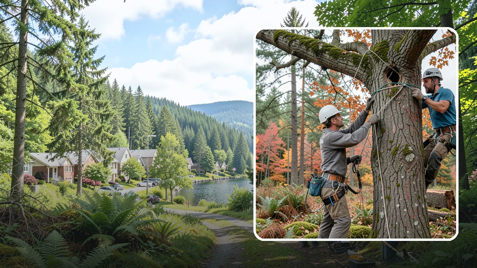 Dynamic cabling installation in Lake Forest Park, King County, WA - The installation of flexible support systems that allow natural movement.