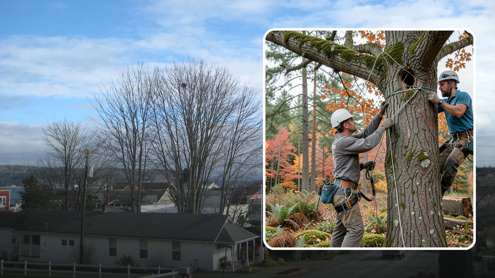 Dynamic cabling installation in Langley, Island County, WA - The installation of flexible support systems that allow natural movement.
