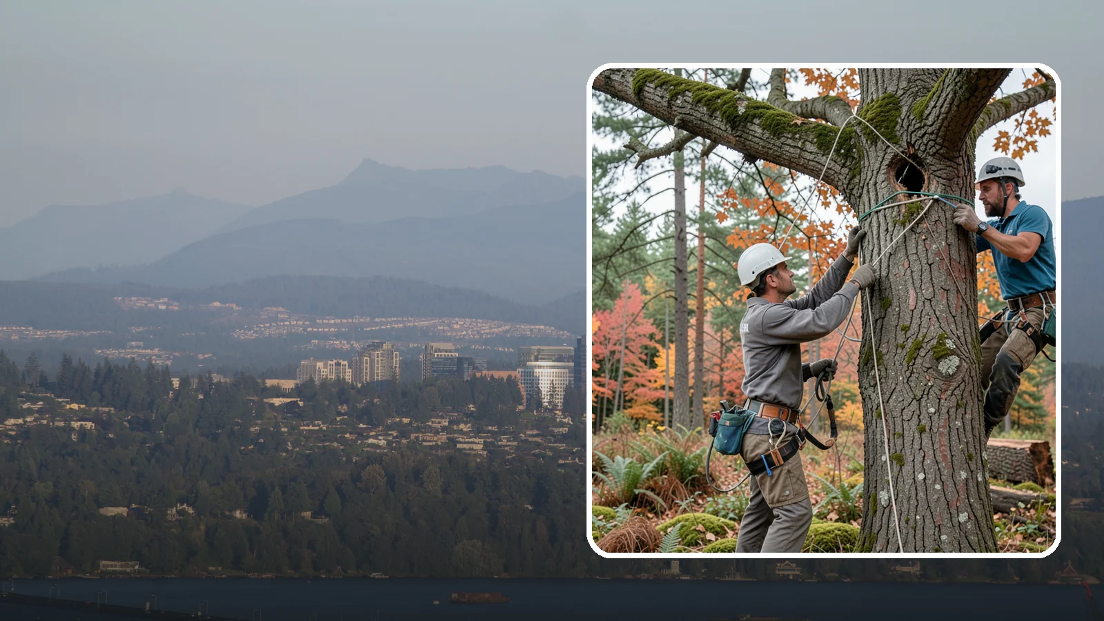 Dynamic cabling installation in Medina, King County, WA - The installation of flexible support systems that allow natural movement.