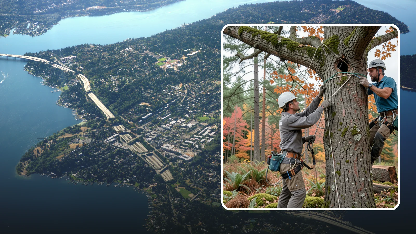 Dynamic cabling installation in Mercer Island, King County, WA - The installation of flexible support systems that allow natural movement.
