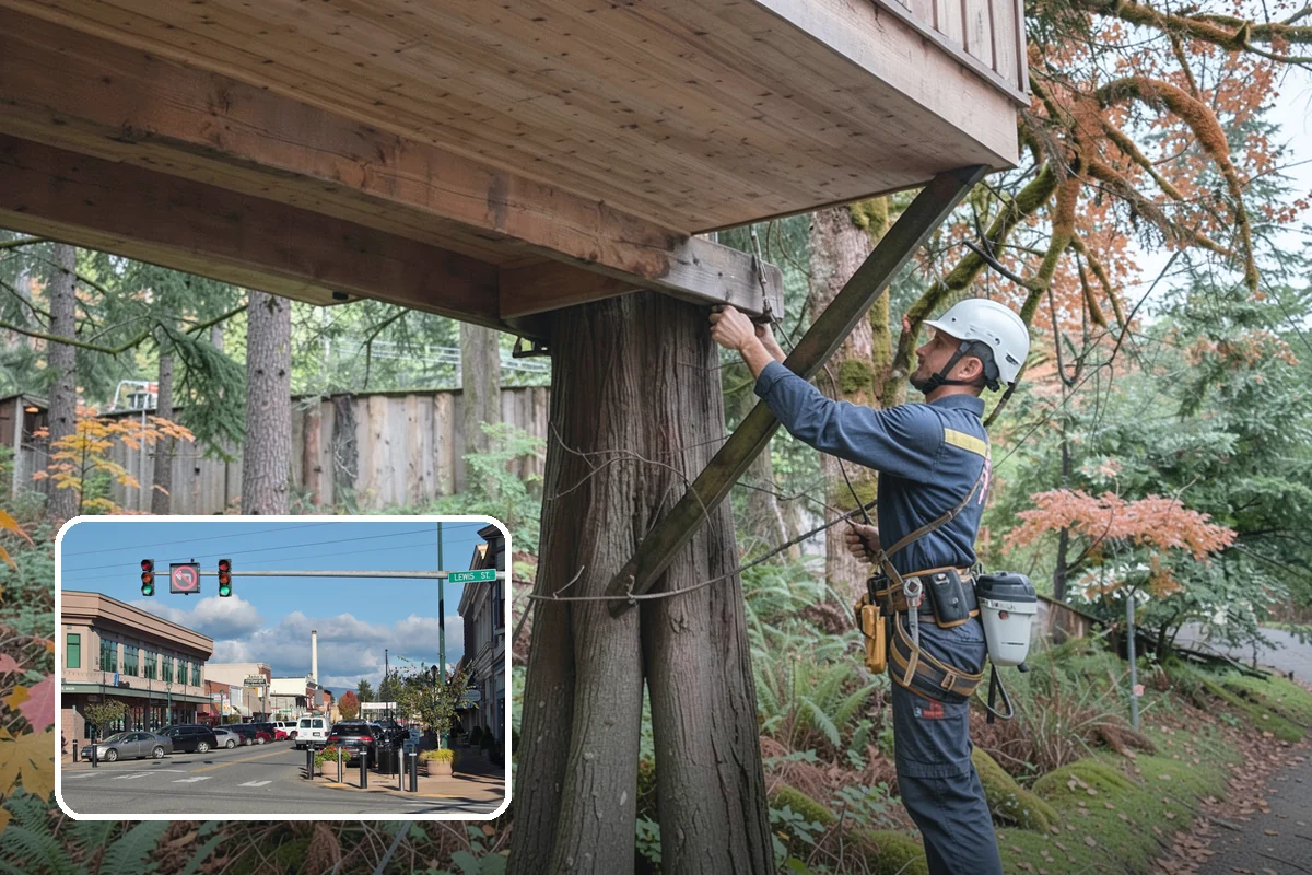 Dynamic cabling installation in Monroe, Snohomish County, WA - Reduces the risk of limb or stem failure
