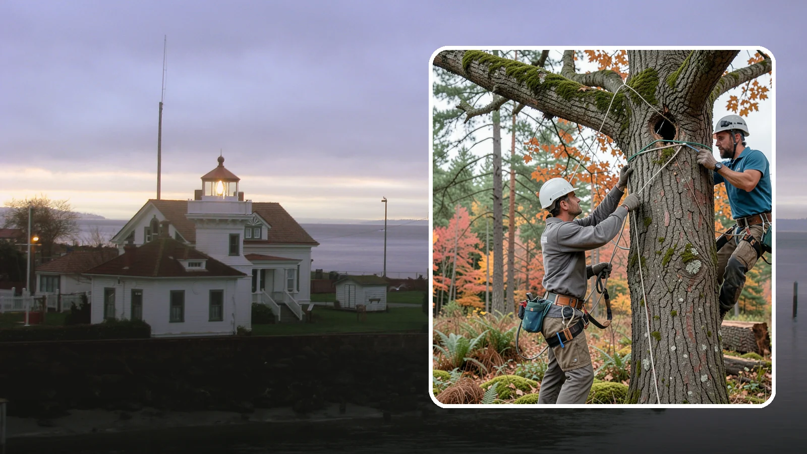 Dynamic cabling installation in Mukilteo, Snohomish County, WA - The installation of flexible support systems that allow natural movement.