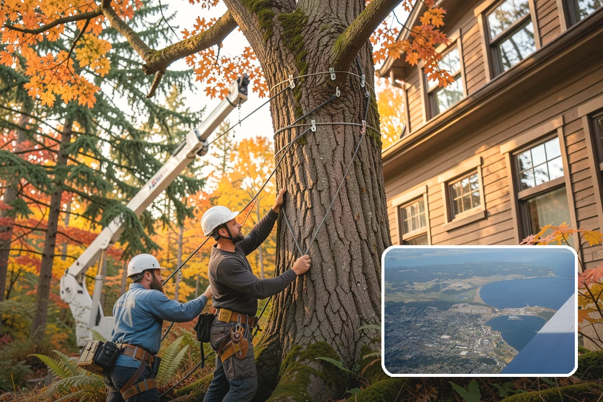 Dynamic cabling installation in Oak Harbor, Island County, WA - Reduces the risk of limb or stem failure