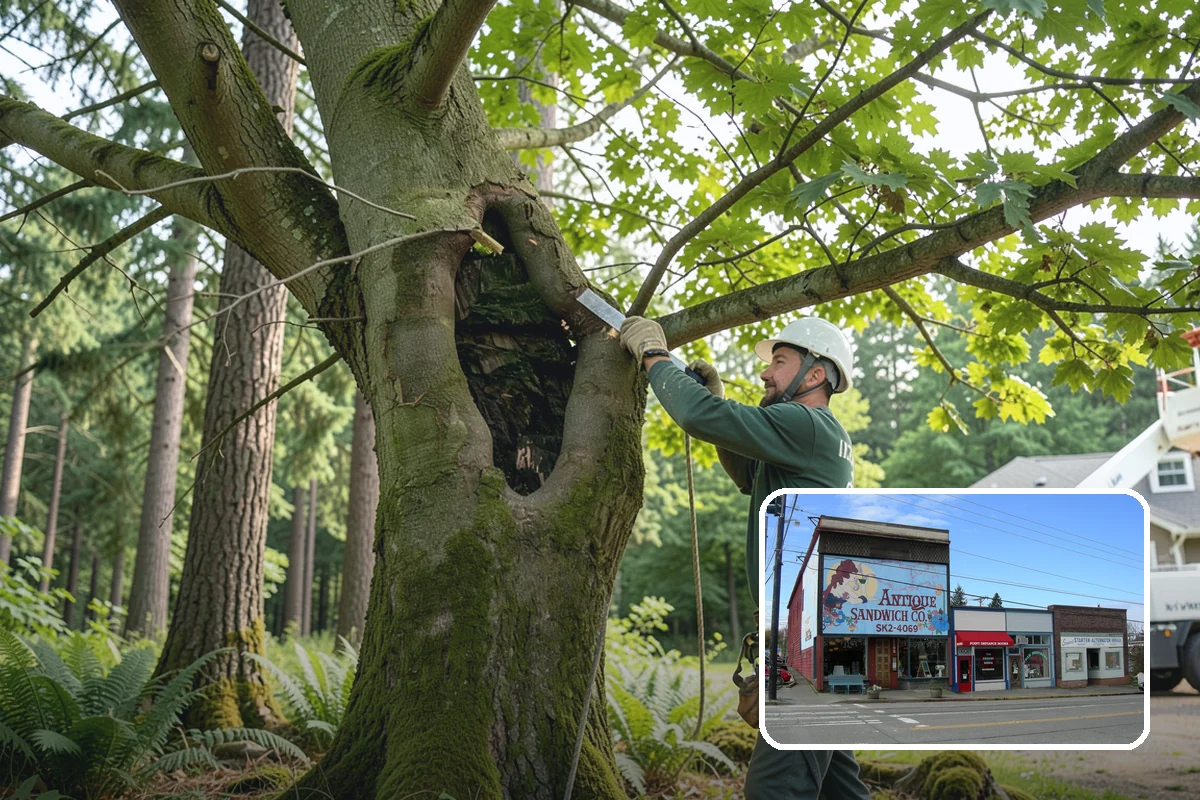 Dynamic cabling installation in Ruston, Pierce County, WA - Reduces the risk of limb or stem failure