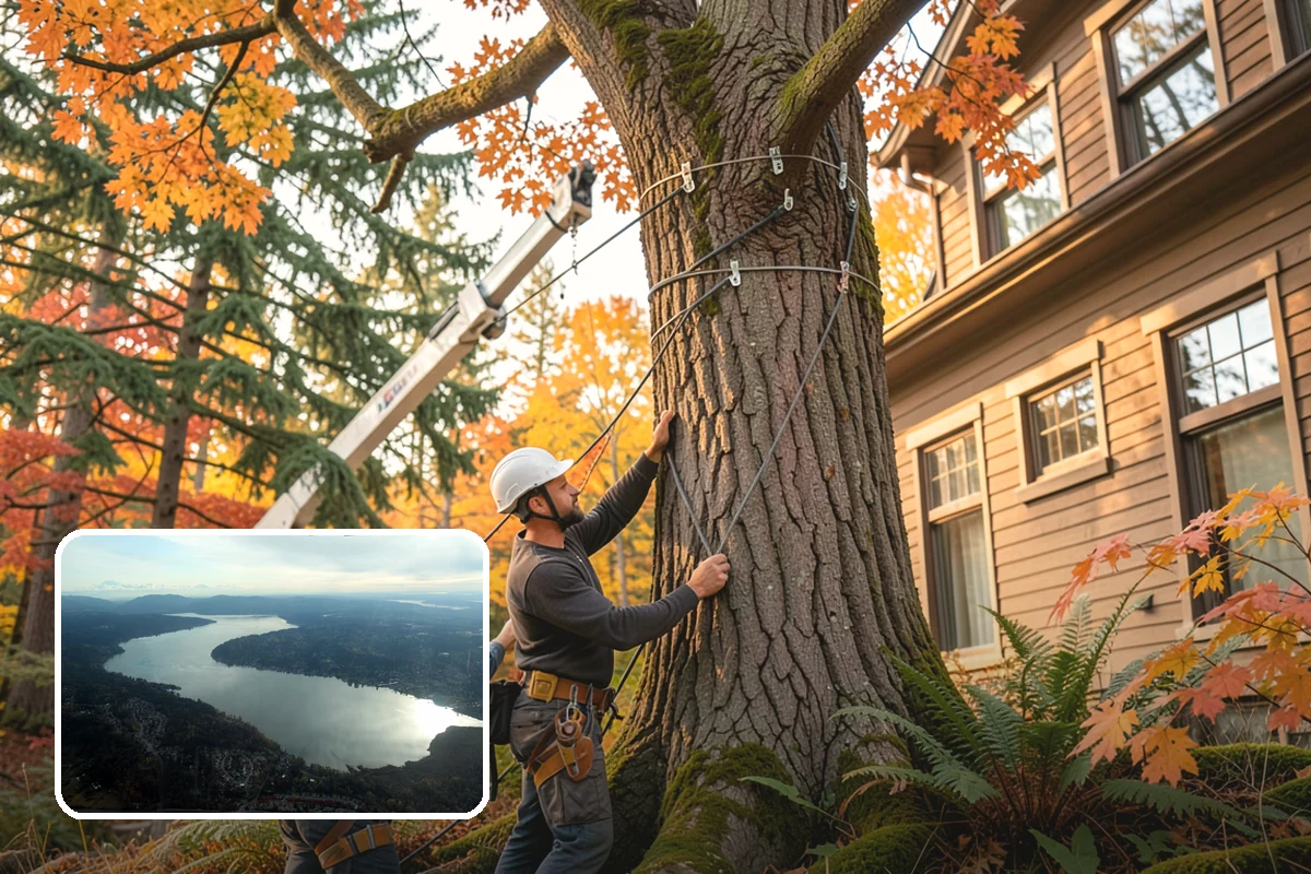 Dynamic cabling installation in Sammamish, King County, WA - Reduces the risk of limb or stem failure