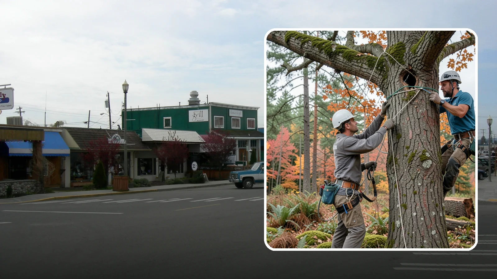 Dynamic cabling installation in Stanwood, Snohomish County, WA - The installation of flexible support systems that allow natural movement.