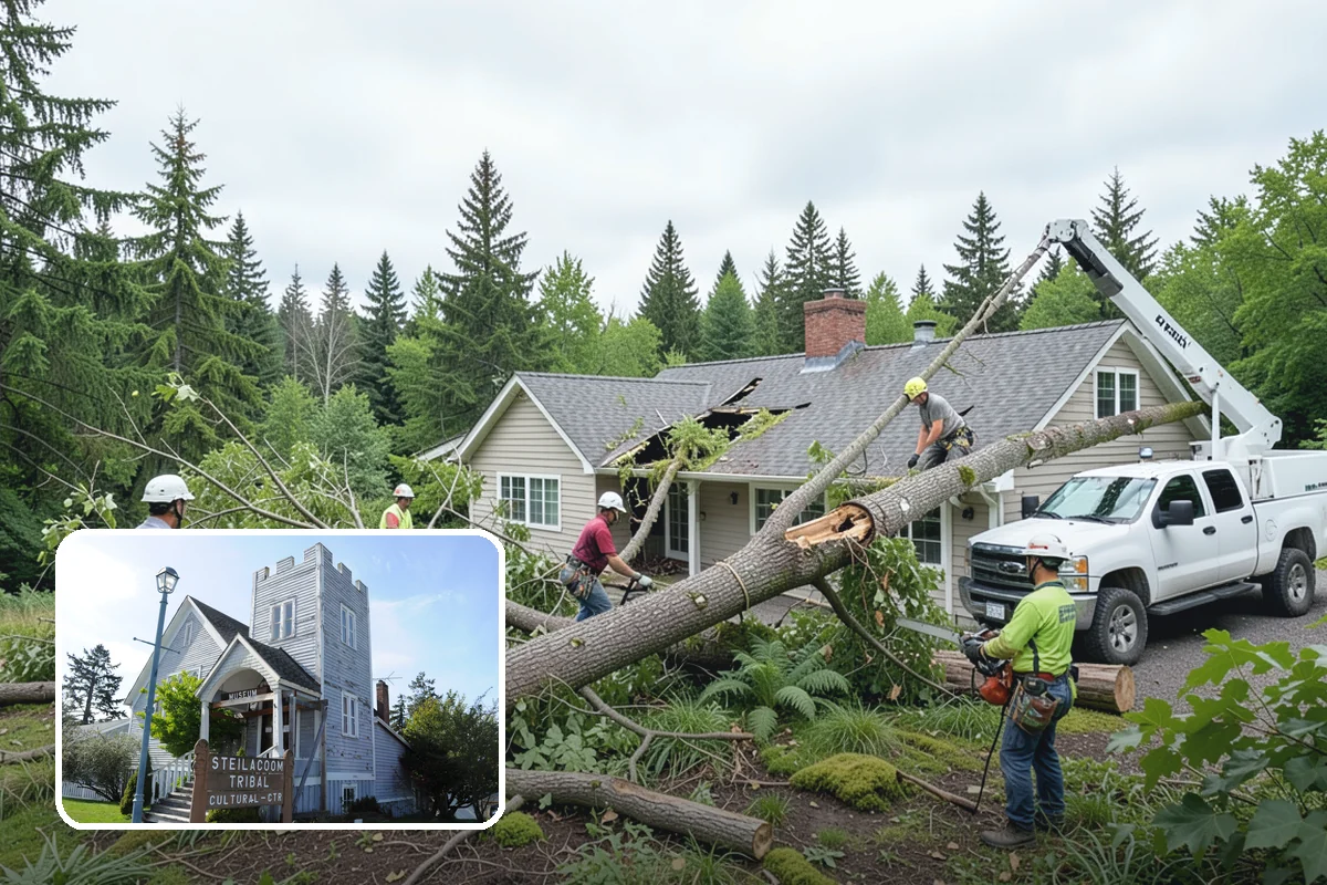 Dynamic cabling installation in Steilacoom, Pierce County, WA - Reduces the risk of limb or stem failure
