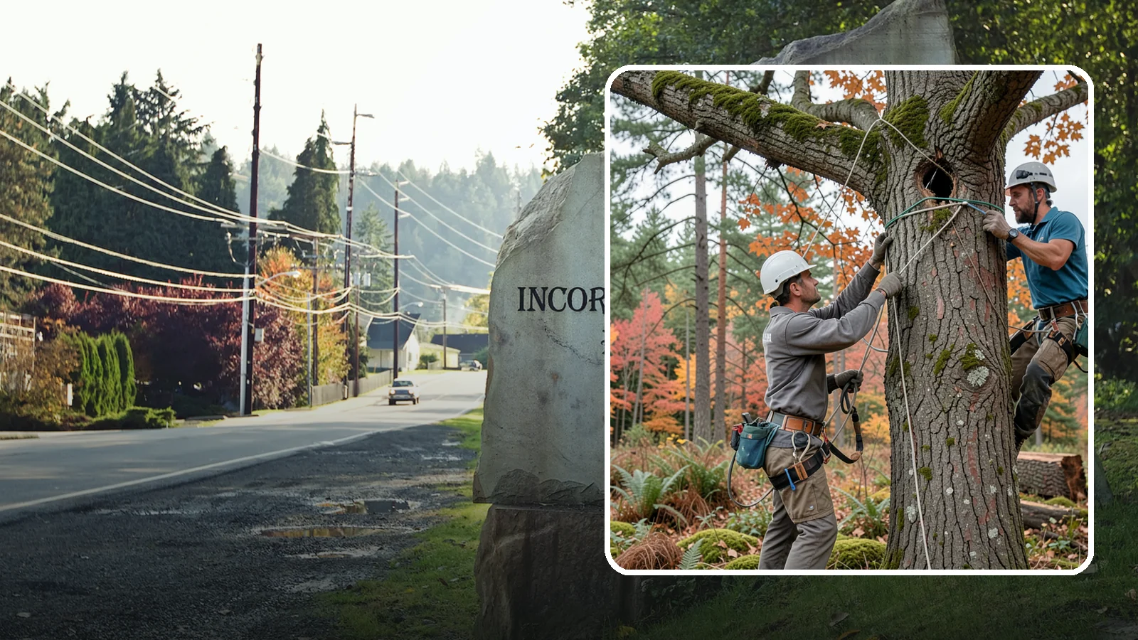 Dynamic cabling installation in Wilkeson, Pierce County, WA - The installation of flexible support systems that allow natural movement.