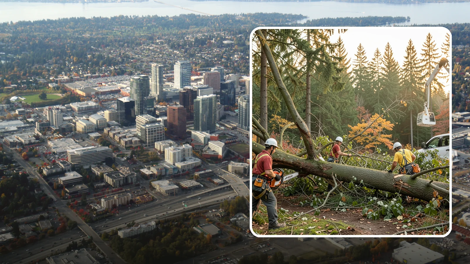 Emergency storm cleanup in Bellevue, King County, WA - The rapid cleanup of tree damage after a storm.