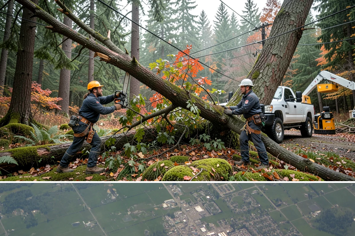 Emergency storm cleanup in Enumclaw, King County, WA - This service is performed year-round during severe weather events in the Puget Sound region rather than being restricted to a...
