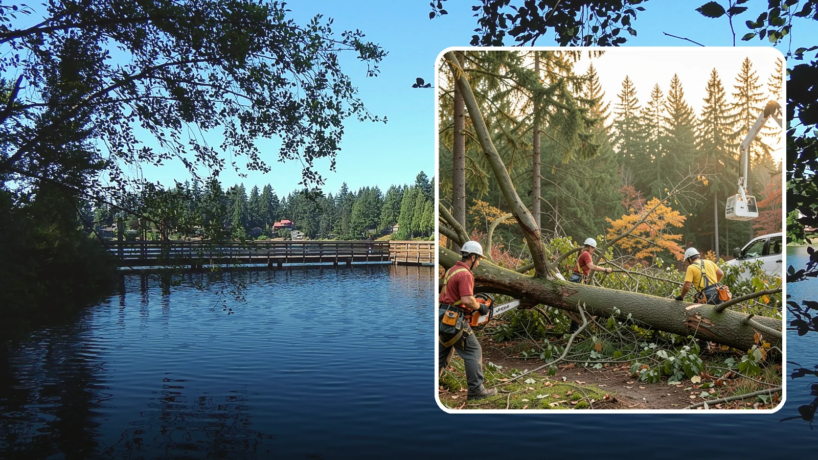 Emergency storm cleanup in Federal Way, King County, WA - The rapid cleanup of tree damage after a storm.