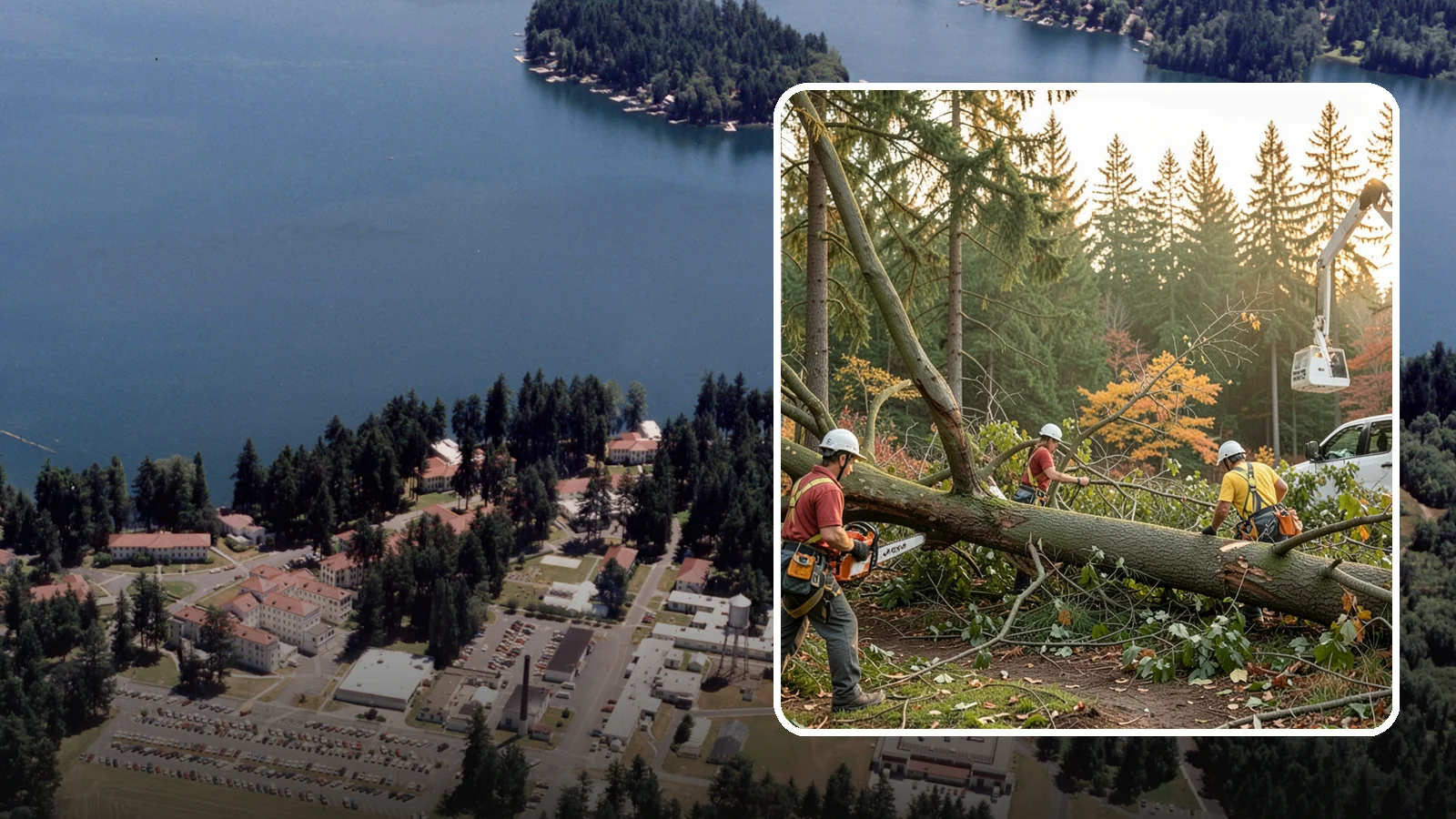 Emergency storm cleanup in Lakewood, Pierce County, WA - The rapid cleanup of tree damage after a storm.
