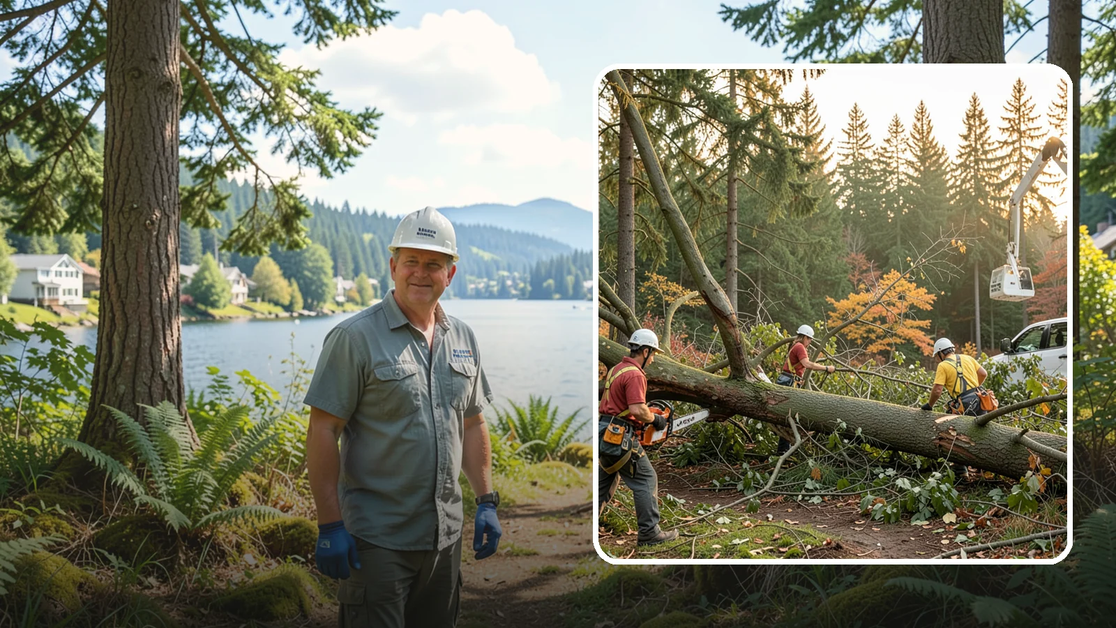 Emergency storm cleanup in Milton, King County, WA - The rapid cleanup of tree damage after a storm.