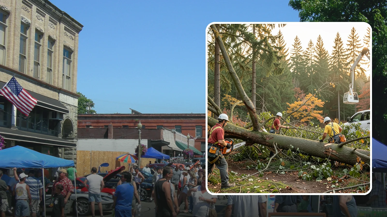 Emergency storm cleanup in Snohomish, Snohomish County, WA - The rapid cleanup of tree damage after a storm.