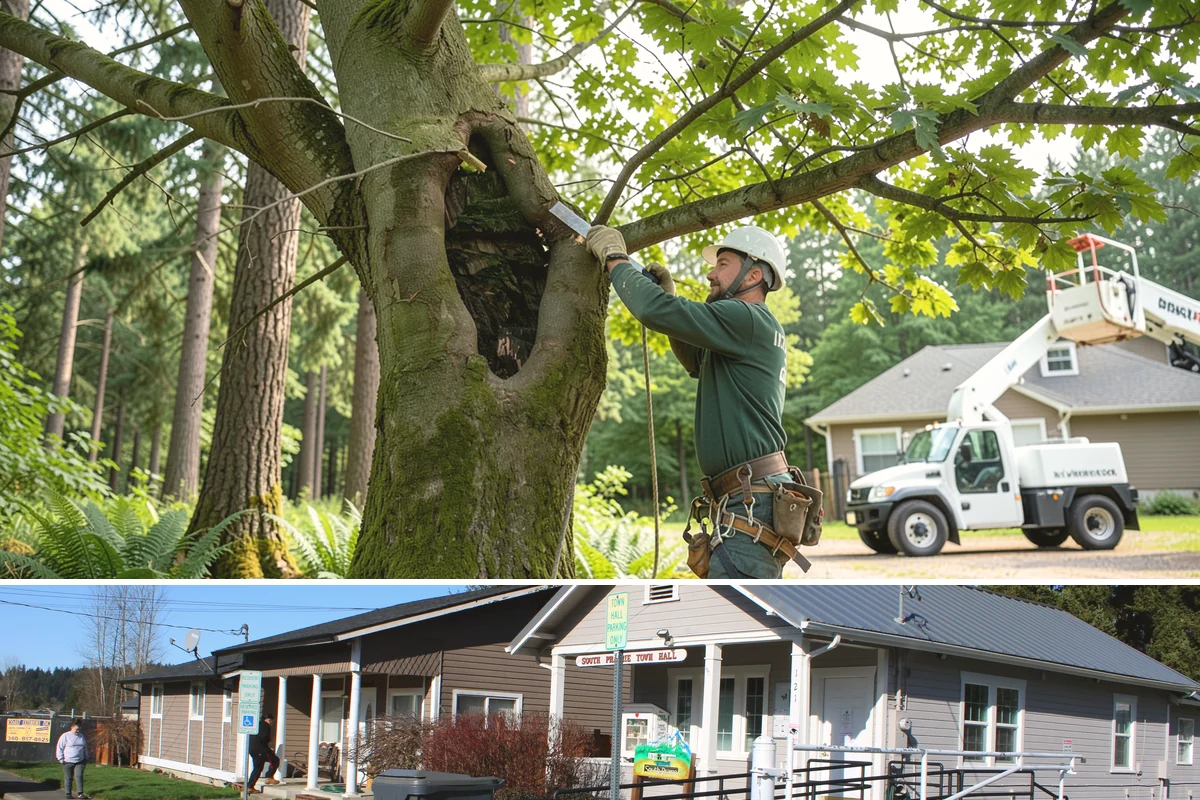 Emergency storm cleanup in South Prairie, Pierce County, WA - This service is performed year-round during severe weather events in the Puget Sound region rather than being restricted to a...