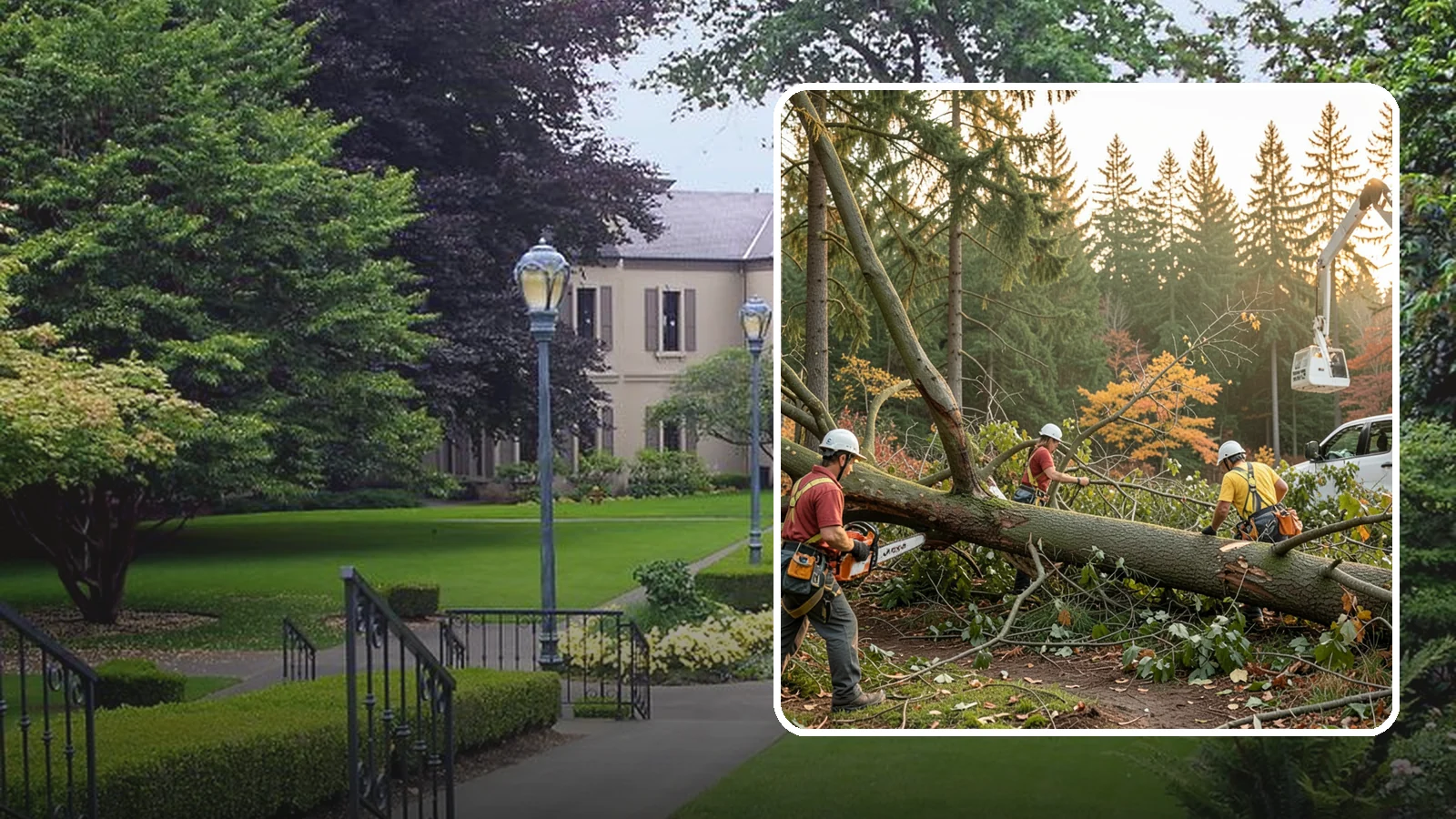 Emergency storm cleanup in Woodinville, King County, WA - The rapid cleanup of tree damage after a storm.