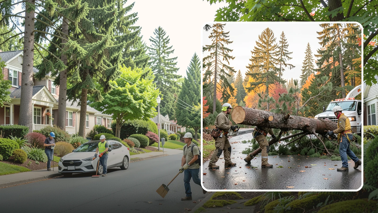 Emergency tree removal in Beaux Arts Village, King County, WA - The urgent removal of trees that present an immediate danger.