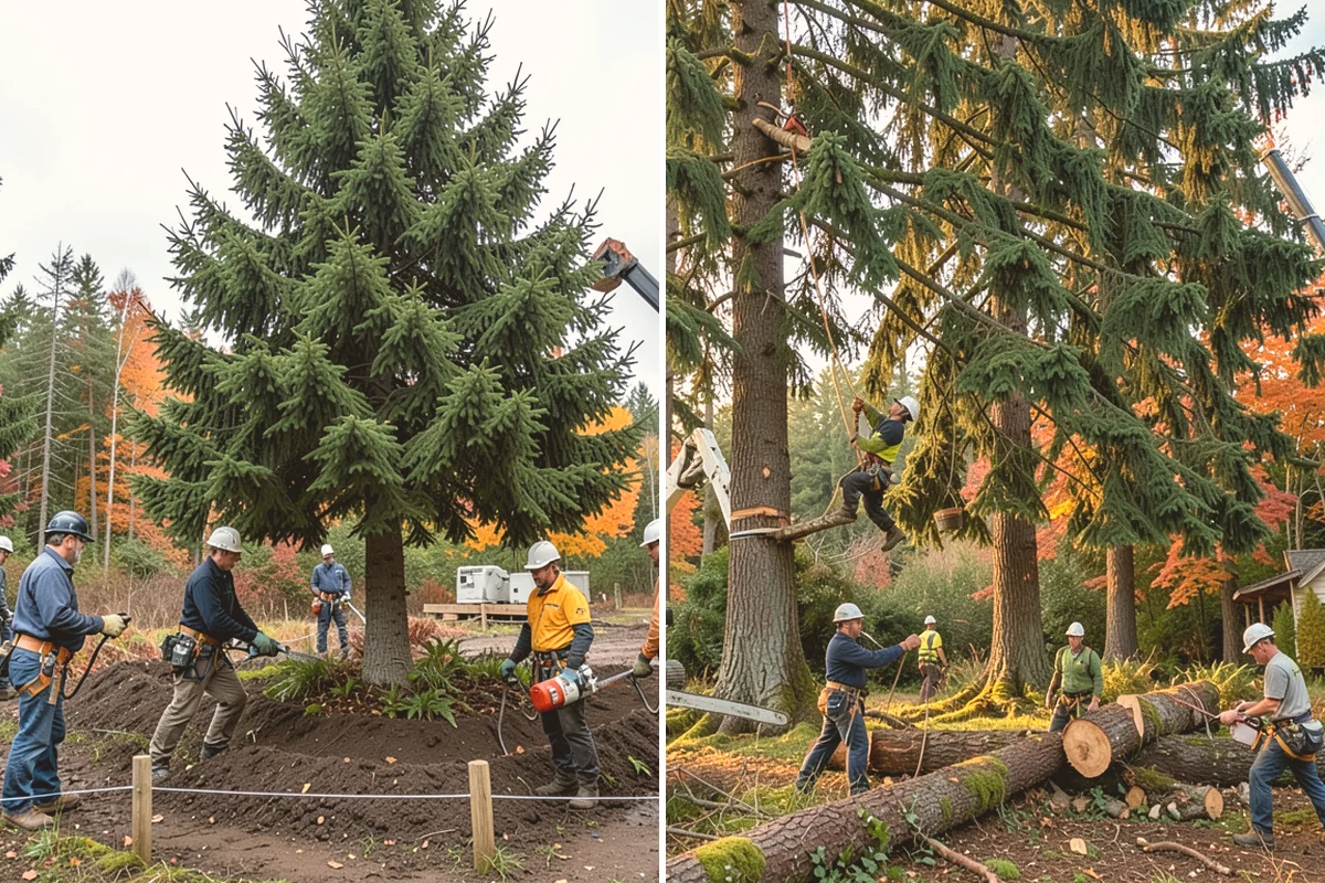 Emergency tree removal in Bellevue, King County, WA - On-site assessment and hazard evaluation