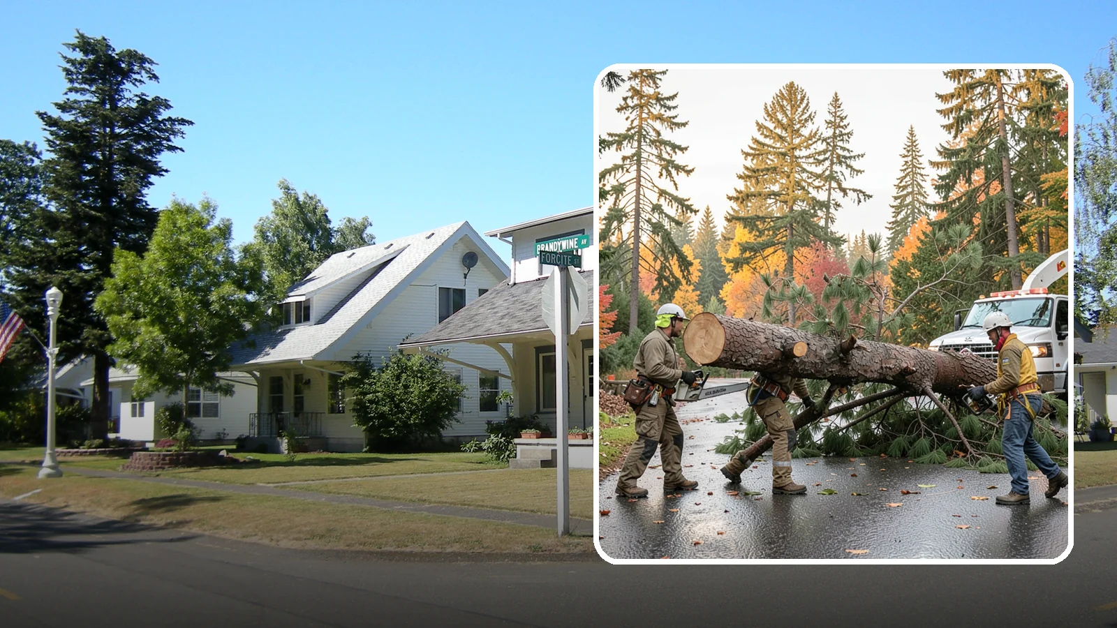 Emergency tree removal in DuPont, Pierce County, WA - The urgent removal of trees that present an immediate danger.