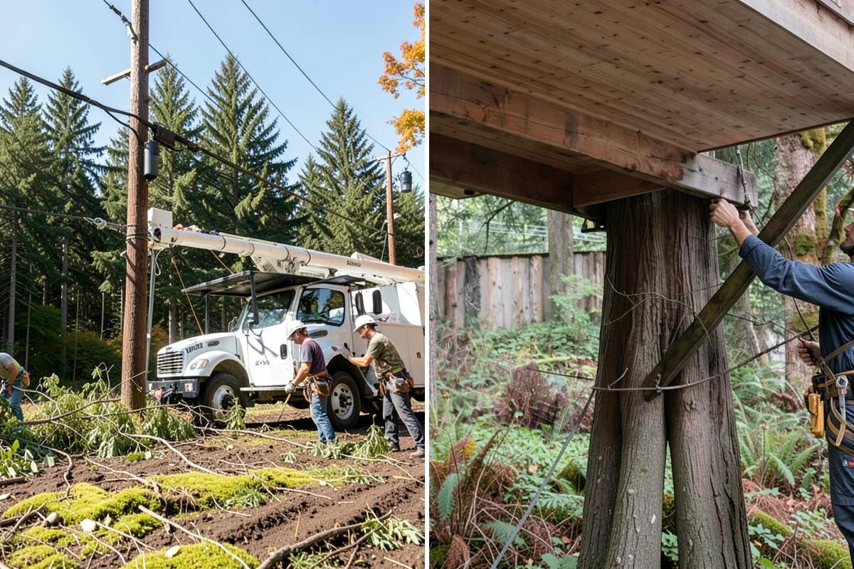Emergency tree removal in DuPont, Pierce County, WA - On-site assessment and hazard evaluation